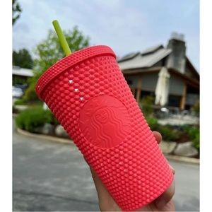 SOLD** HP✨ Starbucks Limited Edition Coral Dragon Fruit Studded Grande Tumbler 💛
